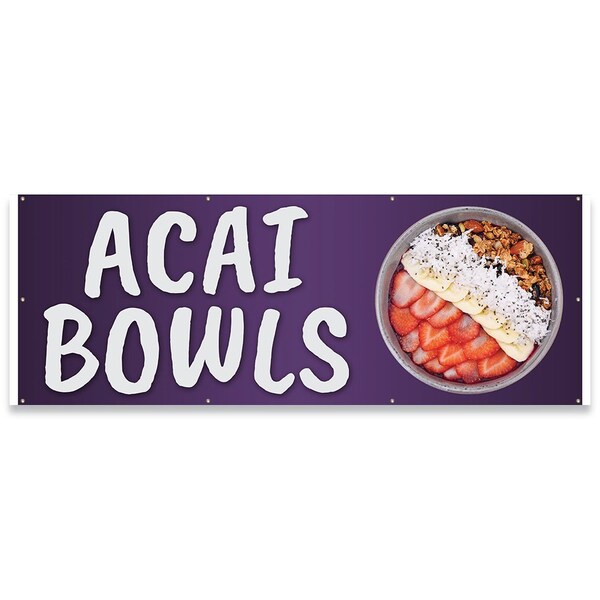 ACAI Bowls Banner Concession Stand Food Truck Single Sided